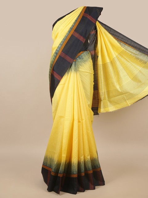 

Pothys Yellow & Black Printed Saree