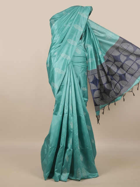 

Pothys Blue & White Saree