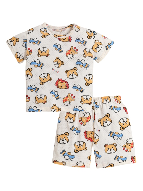

Hopscotch Boys Grey Printed Night suit