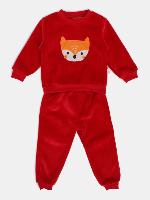 

Hopscotch Girls Red & Orange Printed T-shirt with Trousers