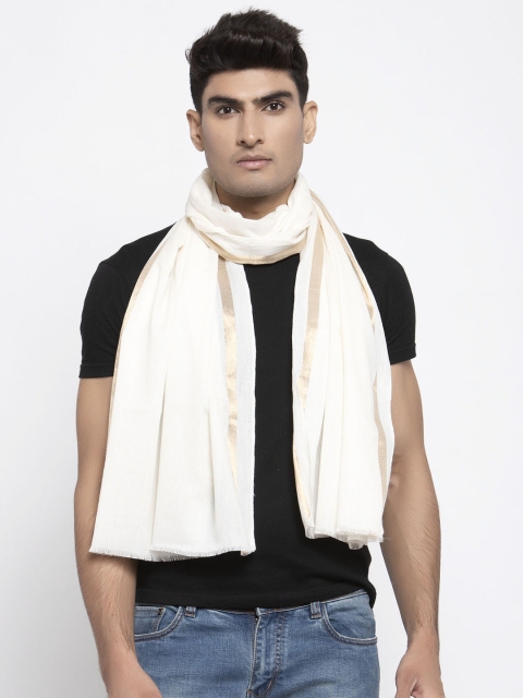 

Calvadoss Men Off White Solid Long Fit Cotton Muffler