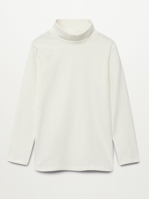 

Mango Kids Boys Off-White Solid Turtle Neck T-shirt