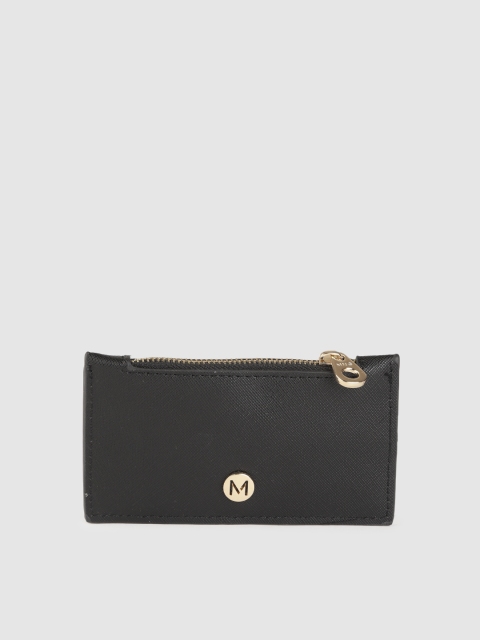 

MANGO Women Black Abstract Textured Saffiano-Effect Card Holder