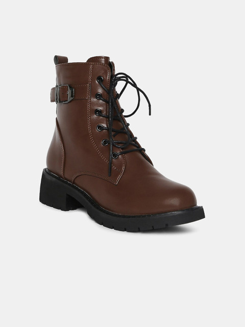 

20Dresses Brown High-Top Block Heeled Boots