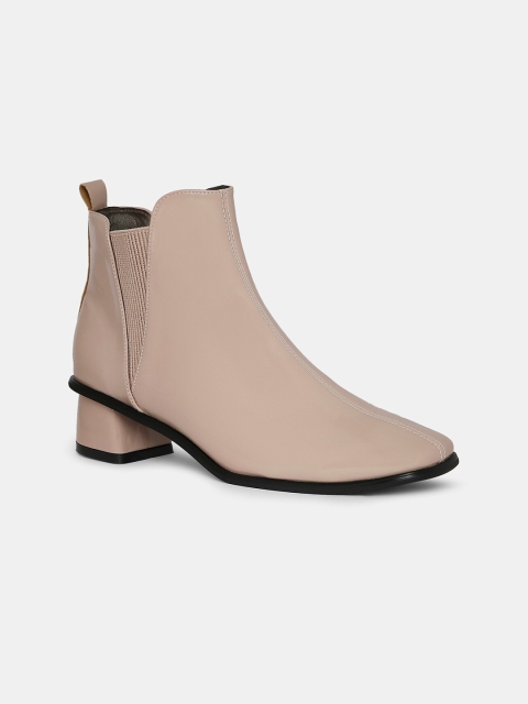 

20Dresses Beige Party High-Top Block Heeled Boots