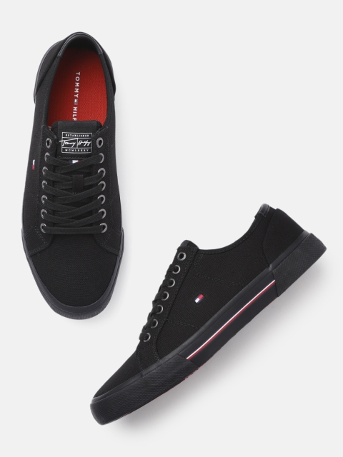 

Tommy Hilfiger Men Black Solid Sneakers