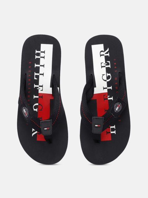

Tommy Hilfiger Men Black & White Printed Thong Flip-Flops
