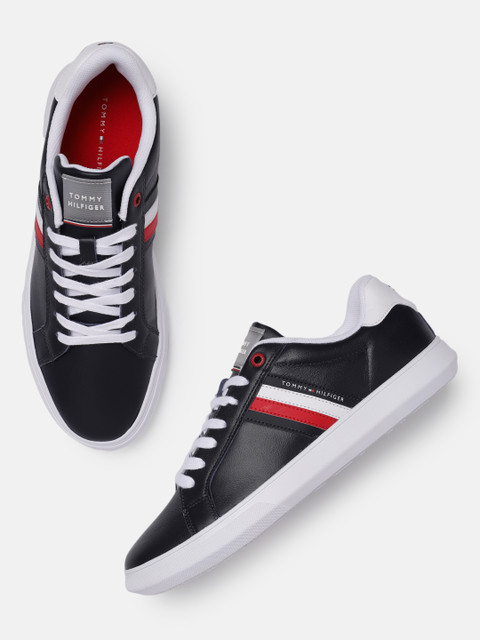 

Tommy Hilfiger Men Navy Blue Leather Sneakers
