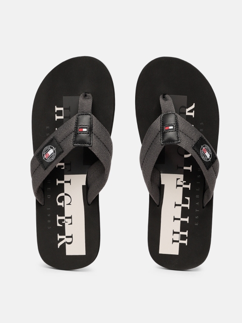 

Tommy Hilfiger Men Charcoal Grey Printed Thong Flip-Flops