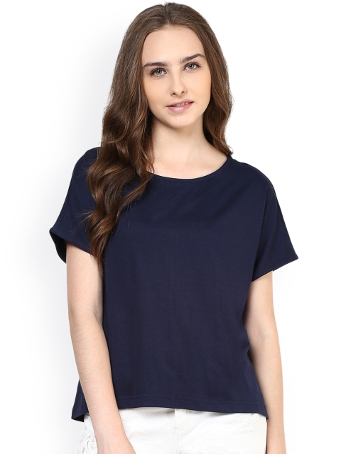 

Harpa Women Navy Solid Top, Navy blue