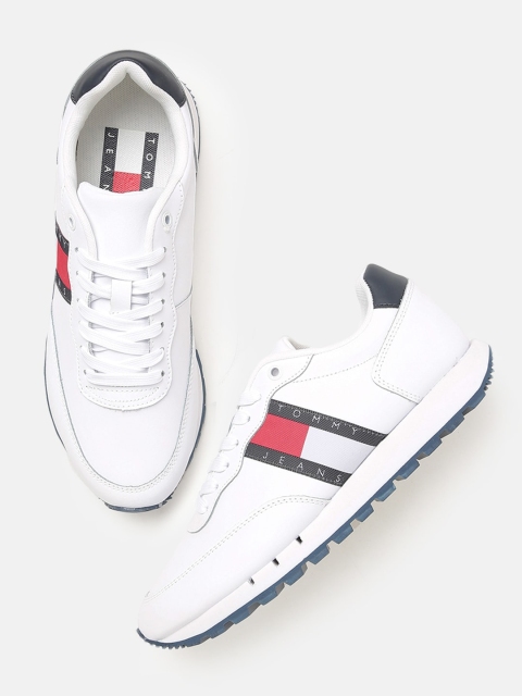

Tommy Hilfiger Men White Leather Runner Sneakers