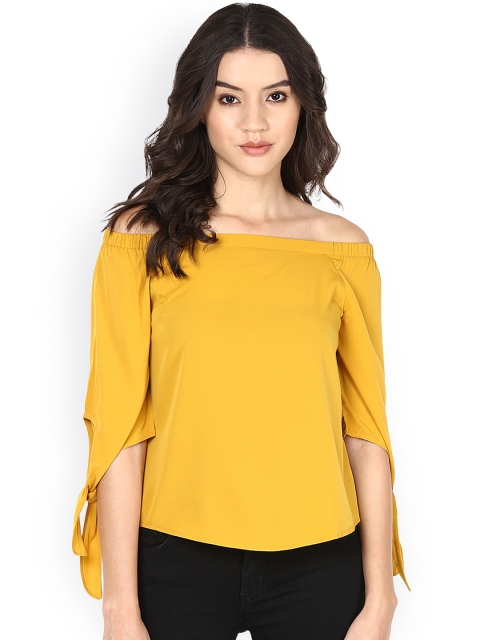 

Harpa Women Mustard Yellow Off-Shoulder Top