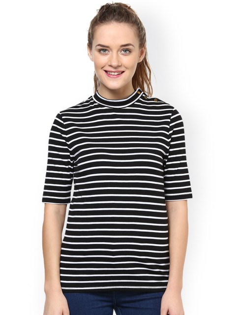 

Harpa Women Black & White Striped Top