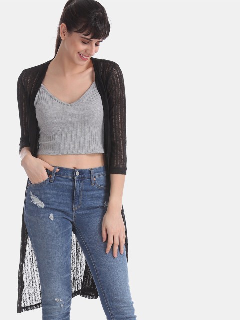 

Cherokee Women Black Longline Bohemian Shrug
