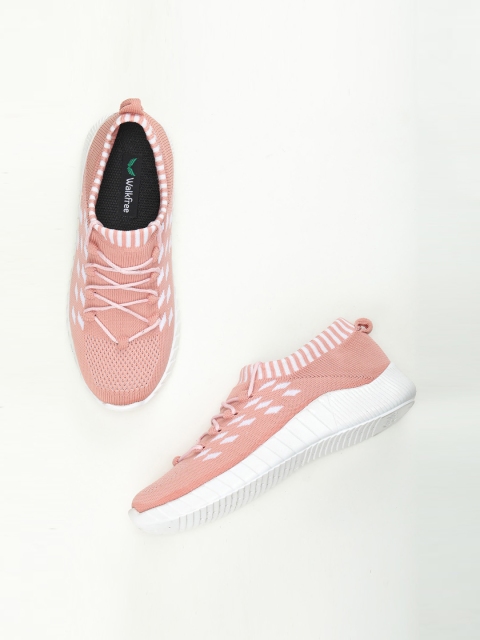 

Walkfree Women Pink Woven Design Sneakers