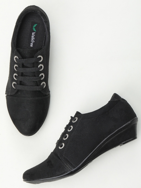 

Walkfree Women Black Solid Regular Sneakers