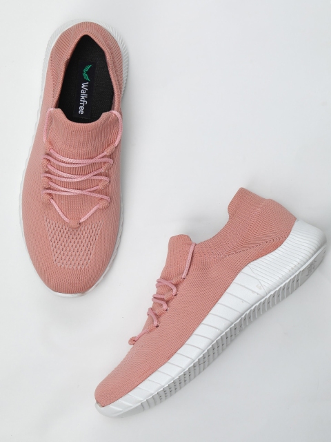 

Walkfree Women Pink Woven Design Sneakers