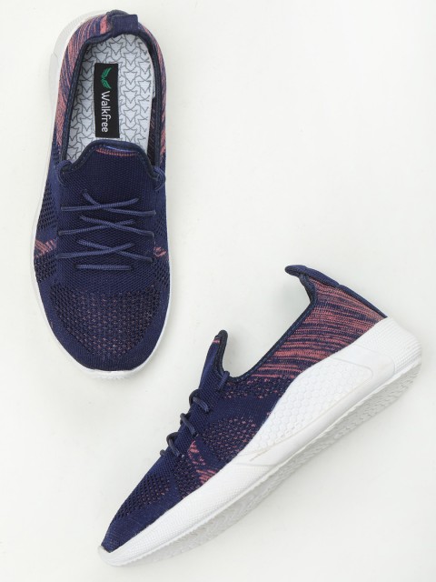 

Walkfree Women Navy Blue Woven Design Sneakers