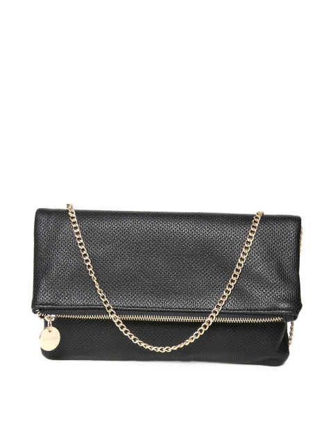 

Lino Perros Black Textured Foldover Clutch