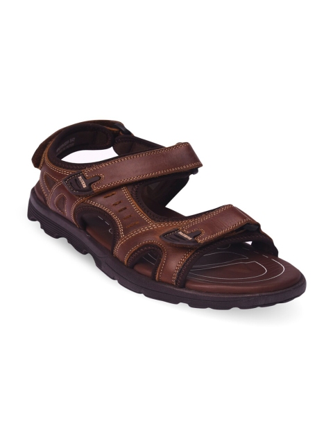 

Pavers England Men Brown & Black Leather Comfort Sandals