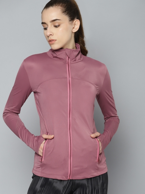 

Fitkin Women Mauve Solid Training Sporty Jacket
