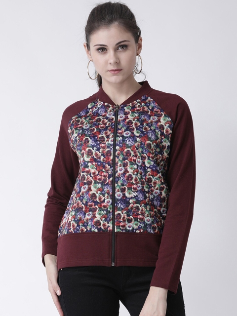 

Club York Women Burgundy Printed Sweatshirt