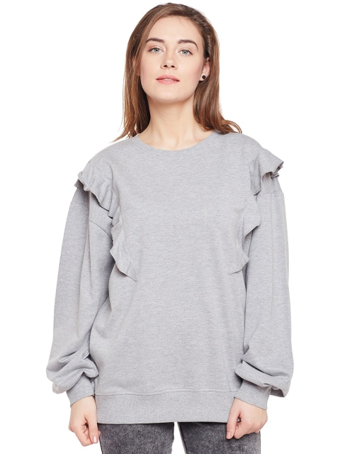

Club York Women Grey Fleece Sweatshirt