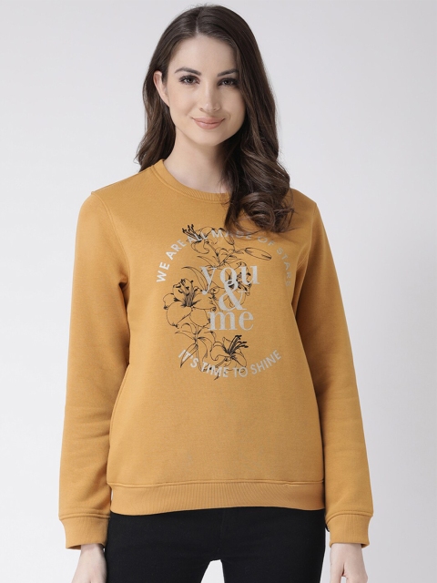 

Club York Women Mustard Printed Sweatshirt
