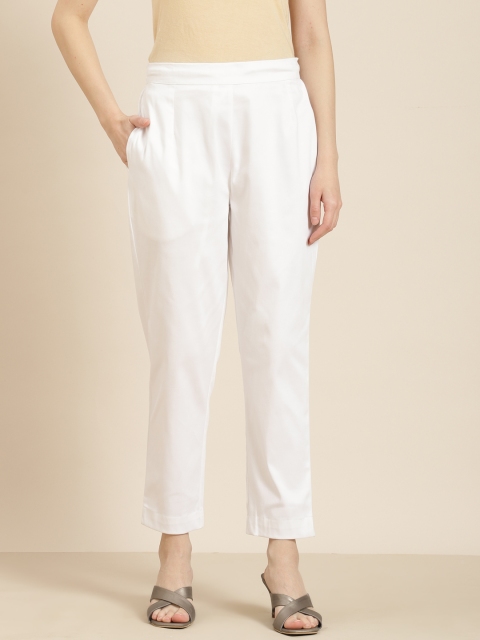 

Juniper Women White Tailored Slim Fit Trousers