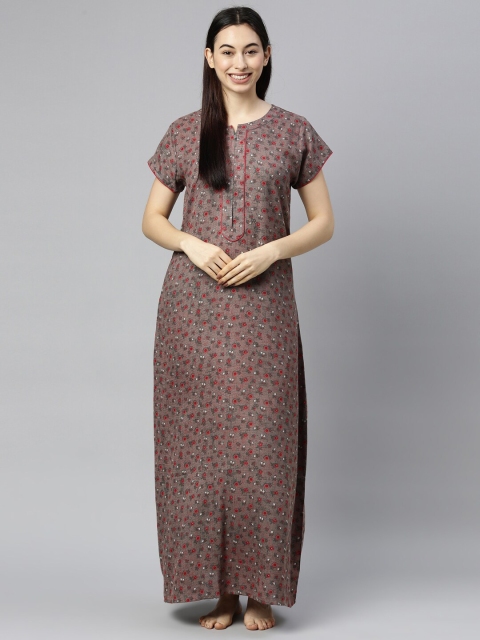 

GOLDSTROMS Grey Printed Cotton Maxi Nightdress