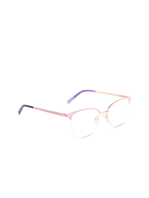 

MARC LOUIS Women Pink & Transparent Half Rim Square Frames - MARC LOUIS GK7202-C3 FR
