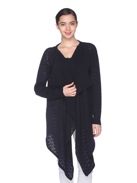 

Club York Women Blue Open Front Acrylic Shrug