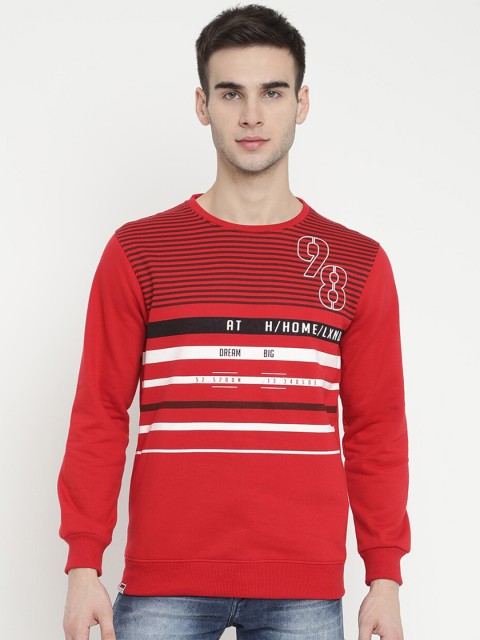 

V2 Value & Variety Men Red Striped Sweatshirt
