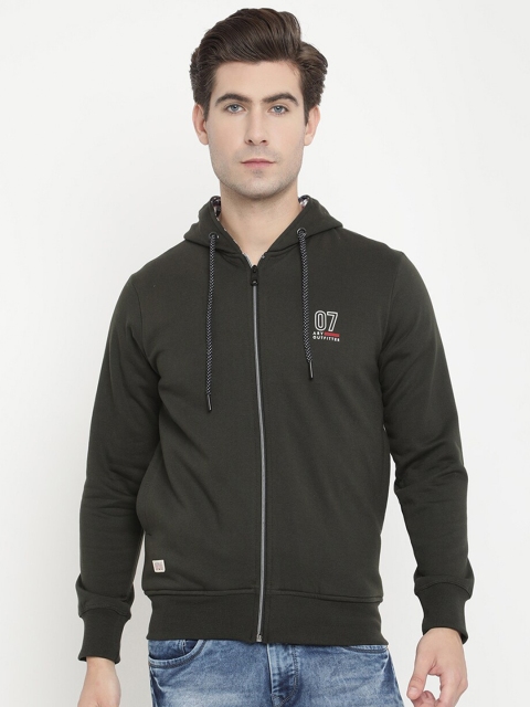 

V2 Value & Variety Men Olive Green Hooded Sweatshirt