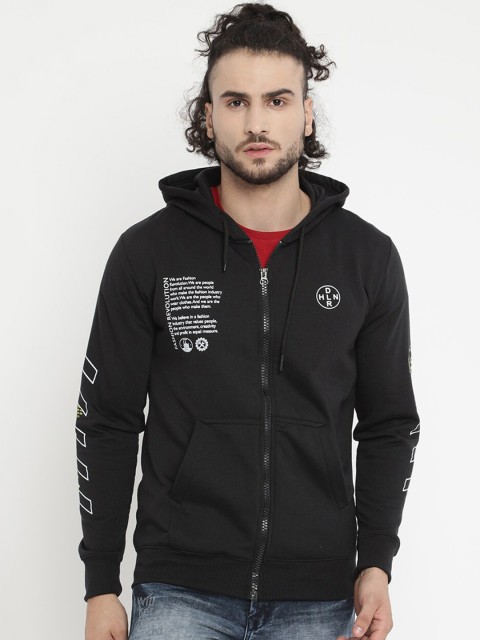 

V2 Value & Variety Men Black Printed Hooded Sweatshirt