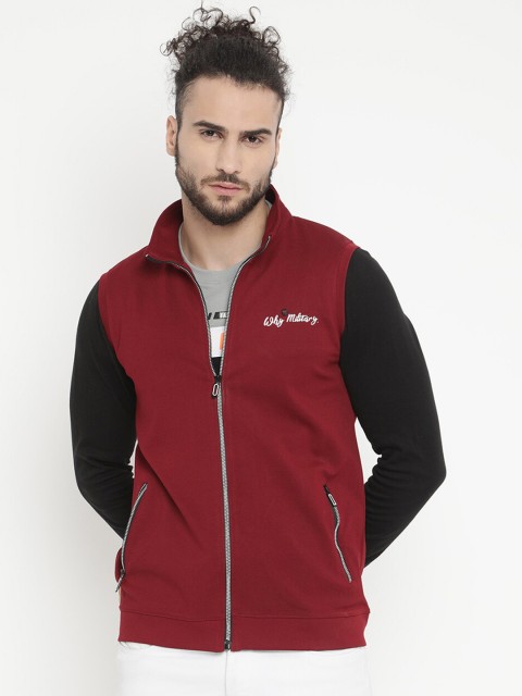 

V2 Value & Variety Men Maroon Colourblocked Sweatshirt