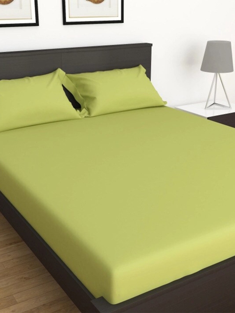 

Trident Lime Green 144 TC Queen Bedsheet with 2 Pillow Covers