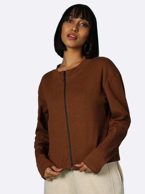 

Bewakoof Women Brown Drop-Shoulder Sleeves T-shirt