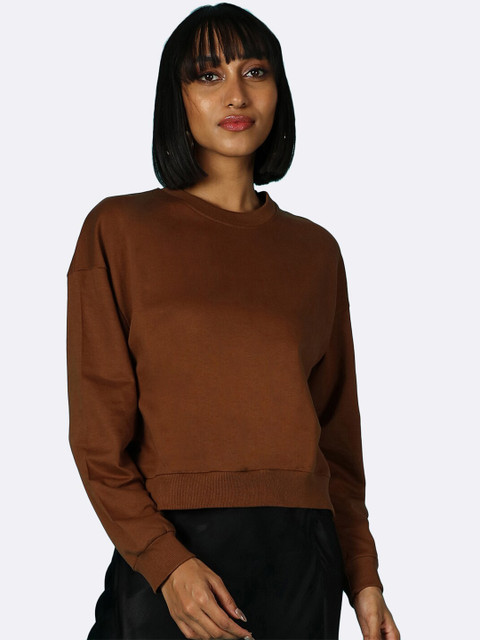 

Bewakoof Women Brown Sweatshirt