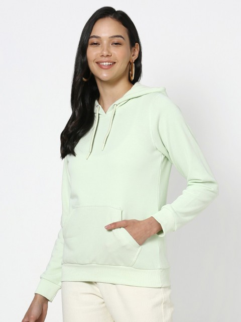 

Bewakoof Women Green Hooded Sweatshirt