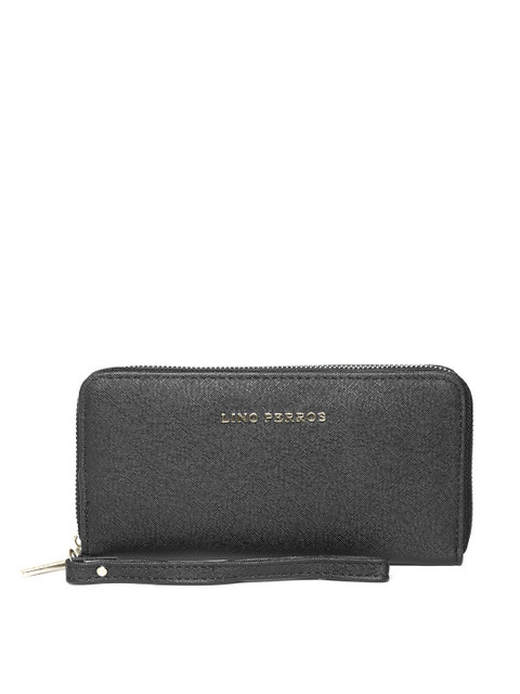 

Lino Perros Women Black Zip-Around Wallet