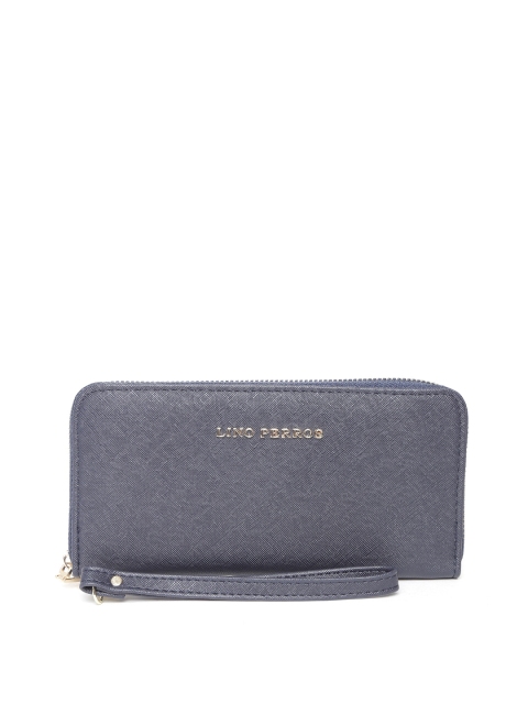 

Lino Perros Women Navy Zip-Around Wallet, Navy blue