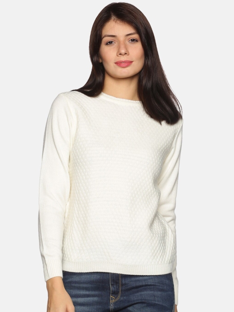 

BEVERLY BLUES Women Off White Acrylic Sweater