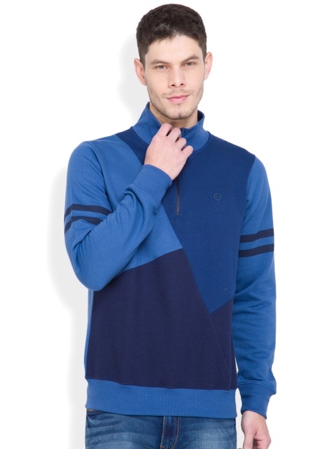 

LOCOMOTIVE Blue Colourblocked Sweatshirt