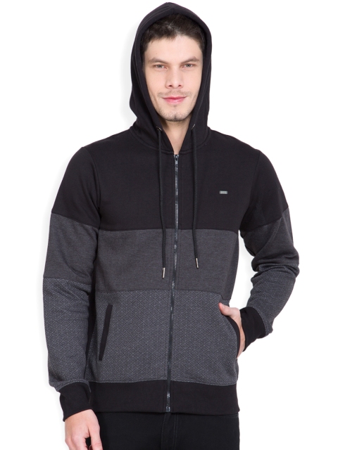 

LOCOMOTIVE Black Colourblocked Hooded Sweatshirt