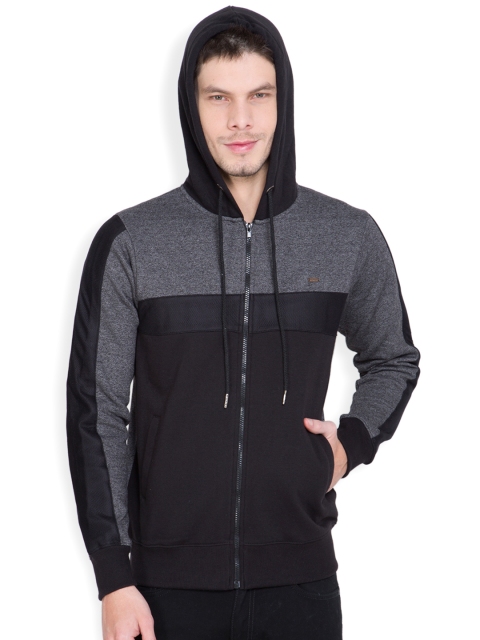 

LOCOMOTIVE Black Colourblocked Hooded Sweatshirt