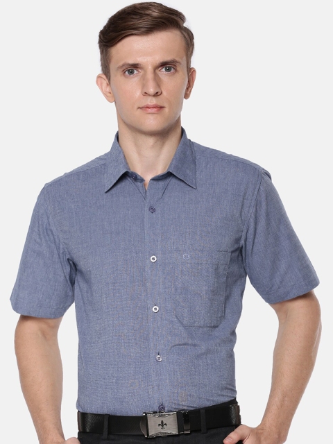 

Jansons Men Grey Melange Pinstripes Opaque Striped Formal Shirt