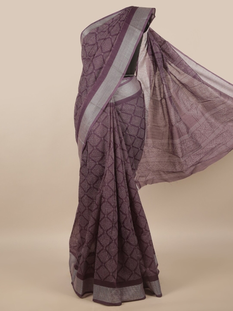 

Pothys Violet Printed Cotton Blend Saree