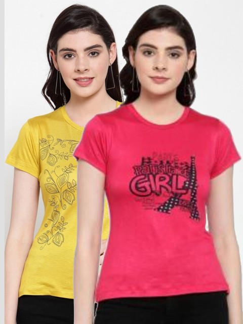 

armure Pack Of 2 Yellow & Pink Regular Top