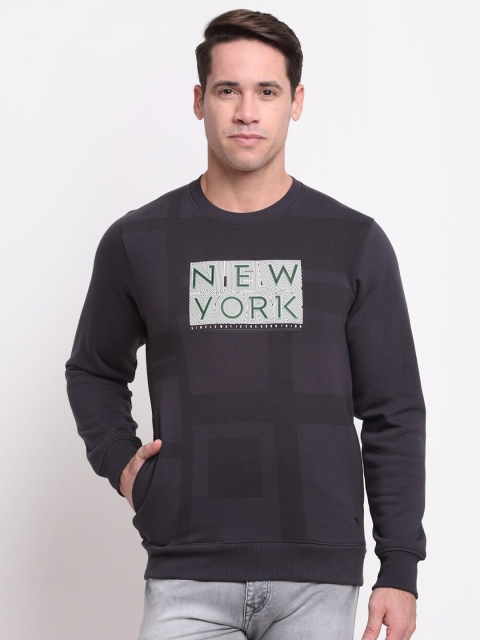 

VENITIAN Men Charcoal Printed Sweatshirt